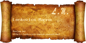 Lenkovics Manna névjegykártya